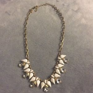J.Crew white and gold fashion necklace